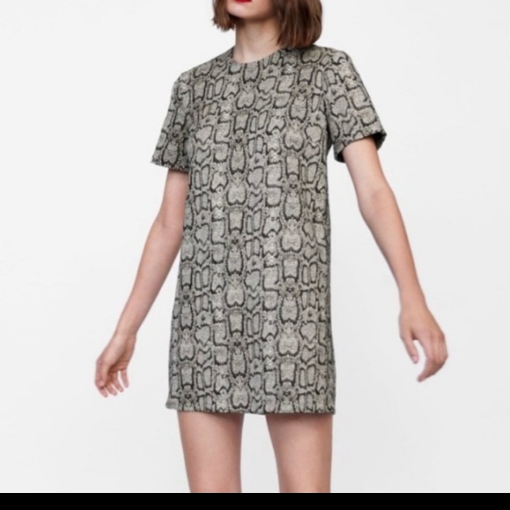 Zara Animal Print Mini Dress